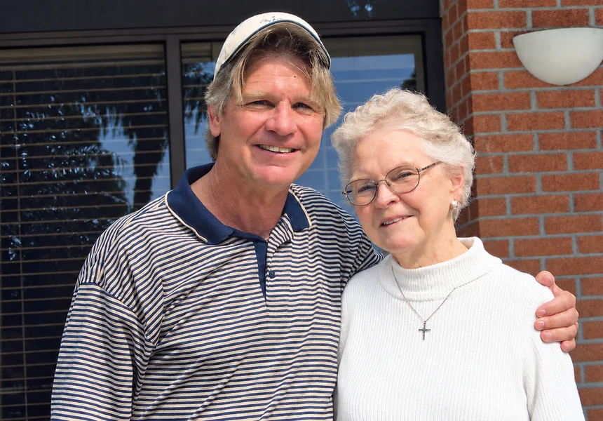 Steve “Boomer” Busboom and his companion smiling together
