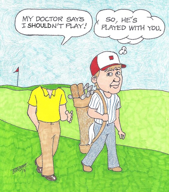 My doctor says I shouldn't play personalized golf cartoon scene